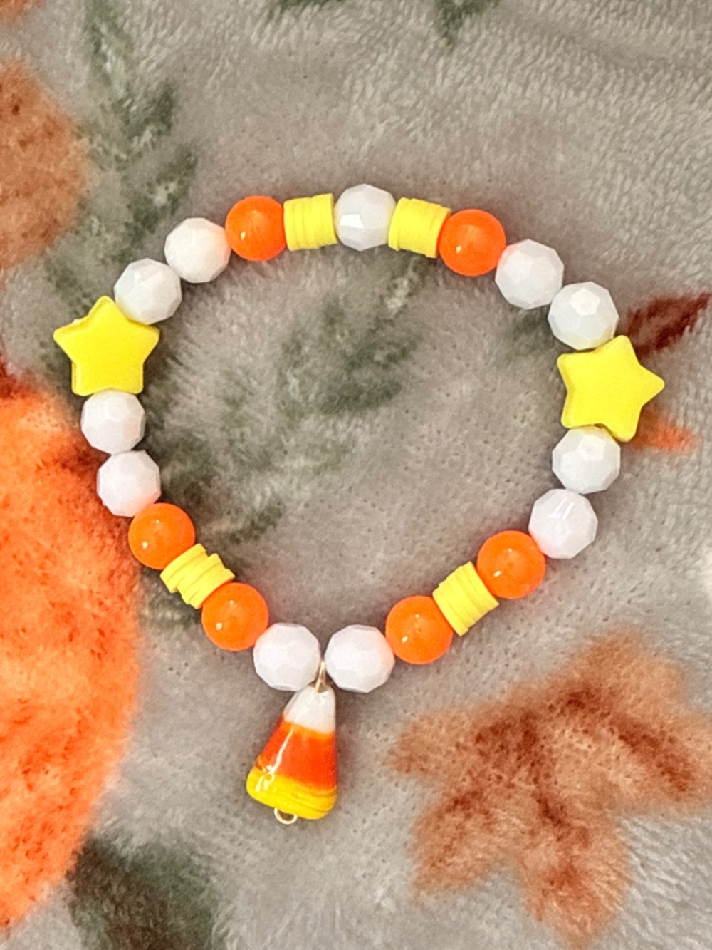 Pastel Candy Corn Halloween Bracelets 4pcs Festive Jewelry - 6”